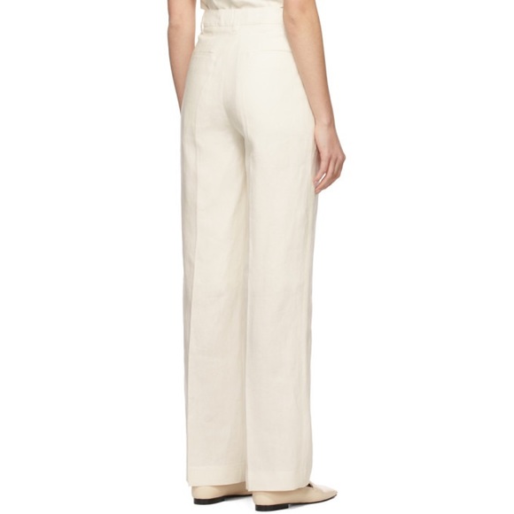 Loulou Studio Off-white Linen Bidong Trousers M - Picture 7 of 7